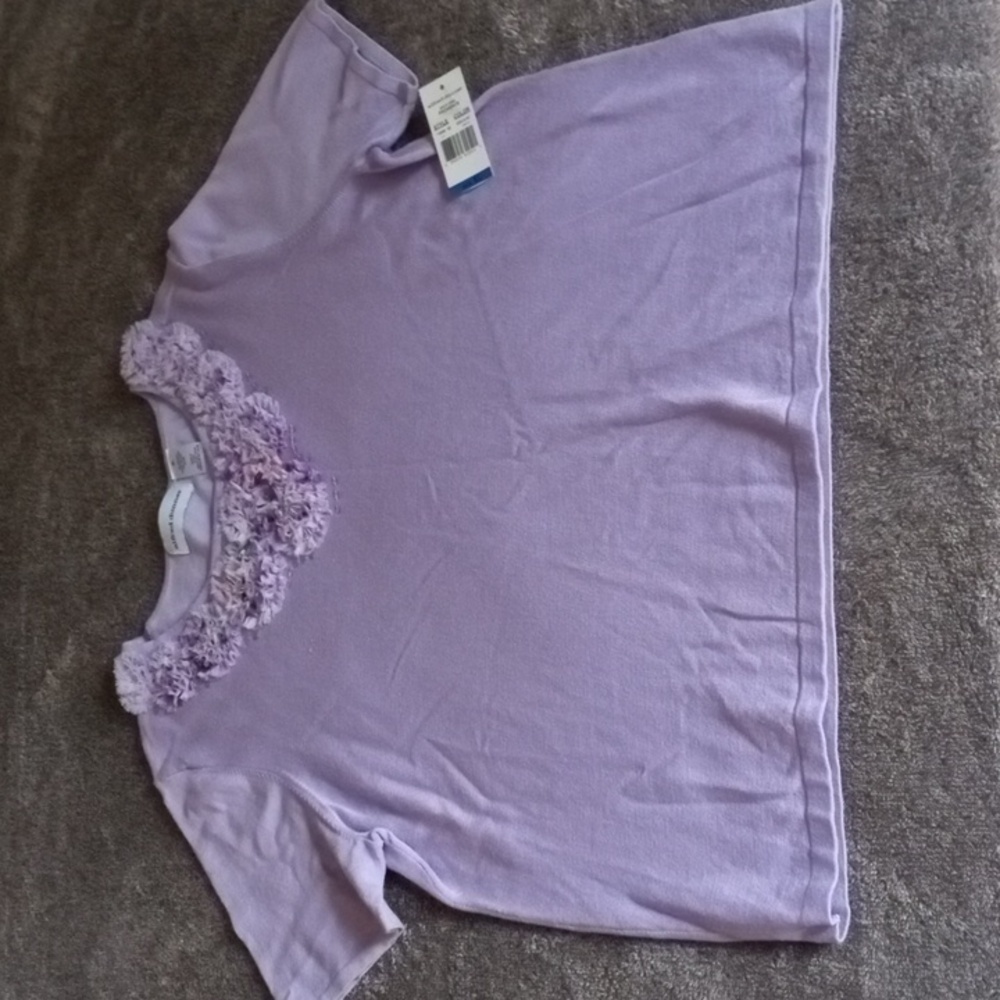 Alfred Dunner NWT lilac Provence knit applique top